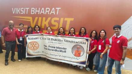 Gathering of Rotarians celebrating the occasion