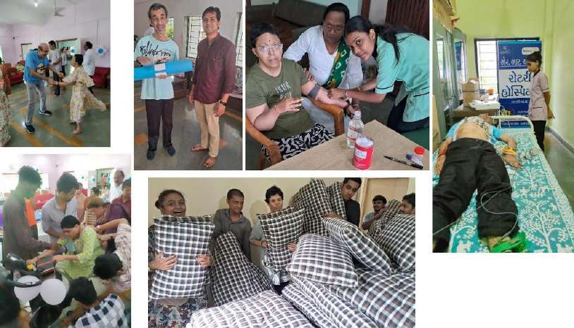 Physiotherapy equipment collage at Sanjan Home