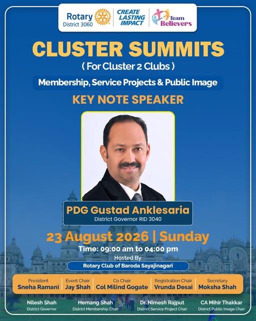 Keynote Speaker: Rtn. Gustad Anklesaria - PDG RID 3141