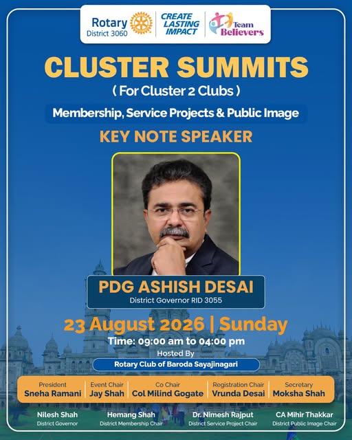 Keynote Speaker: Rtn. Ashish Desai - PDG RID 3054