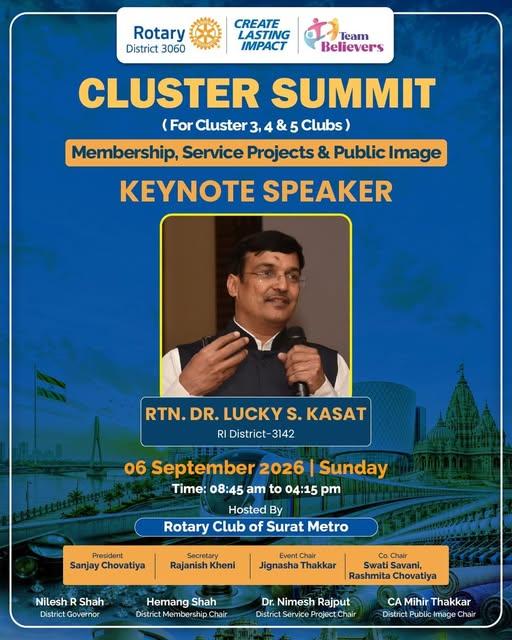 Keynote Speaker: Dr. Lucky Kasat - DG RID 3131