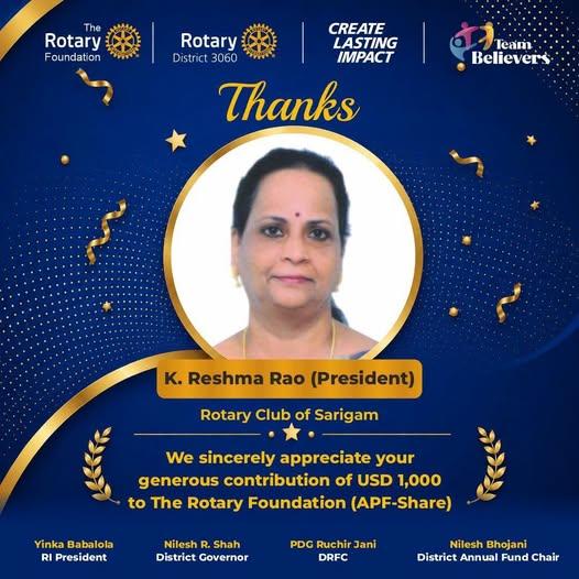 K. Reshma Rao - RC Sarigam
