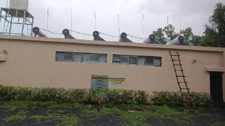 Ashramshala building with solar water heating systems installed