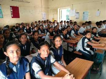 Tribal girls in classroom benefited by e-learning