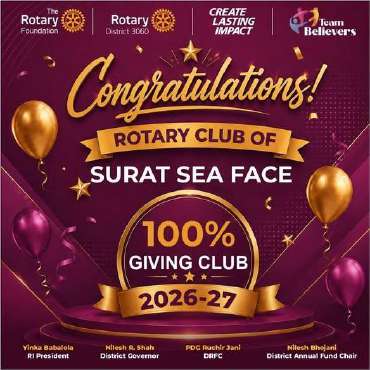 Rotary Club of Rajkot Midtown - 100% Giving Club
