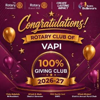 Rotary Club of Vapi - 100% Giving Club