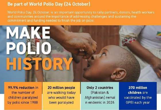 Be part of World Polio Day (24 October) - Make Polio History