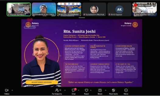 Rtn. Sunita Joshi, Charter President Mumbai Satellite Club