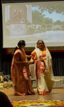 Centenary stage play cast on stage at Baroda Medical College auditorium