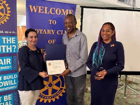 Calypso artist David Rudder honored as Paul Harris Fellow